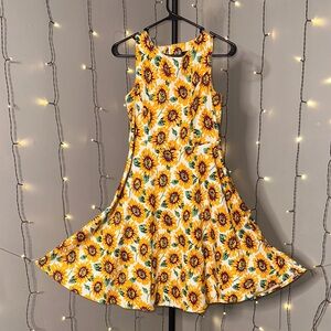 Sunflower Print Kids Dress